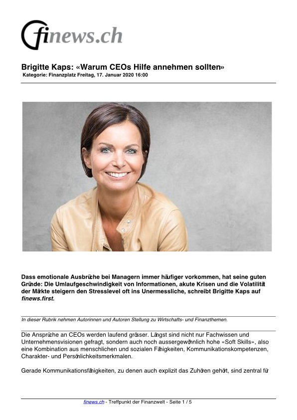 Brigitte Kaps_ «Warum CEOs Hilfe annehmen sollten» finews.ch Januar 2020
