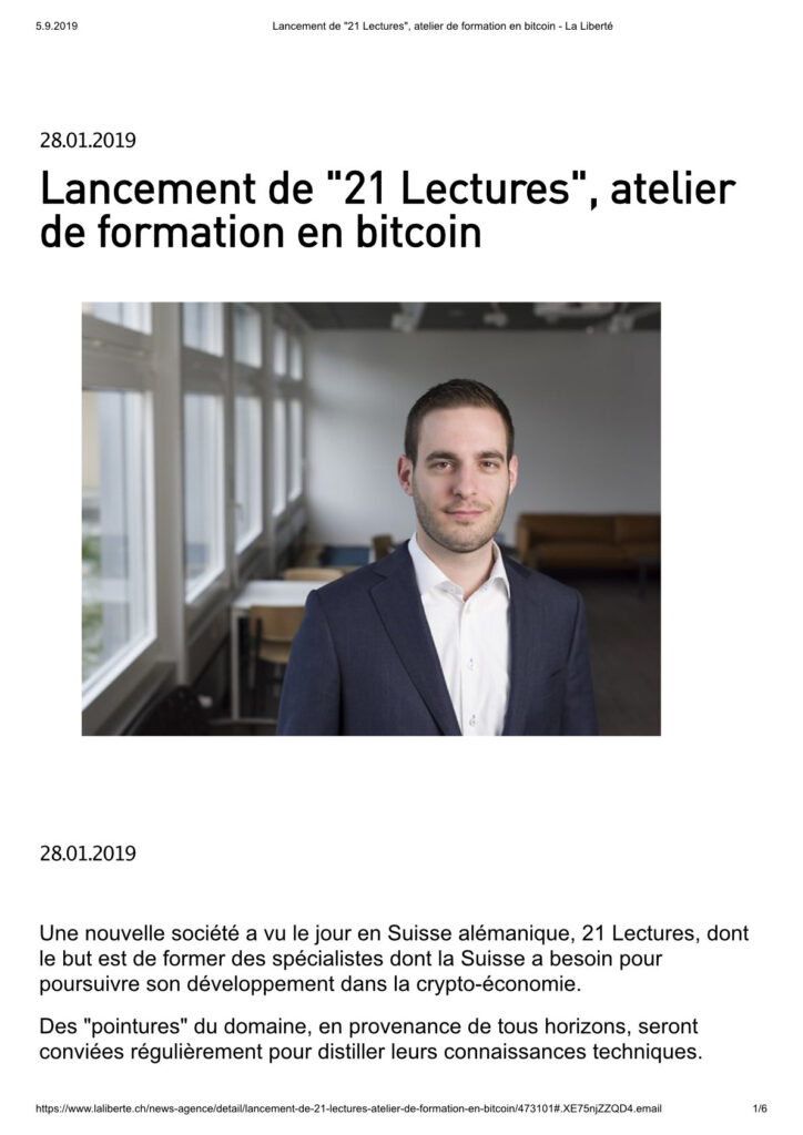 JANUAR2019_LaLiberté_-Lancement-de-_21-Lectures_-atelier-de-formation-en-bitcoin-La-Liberté